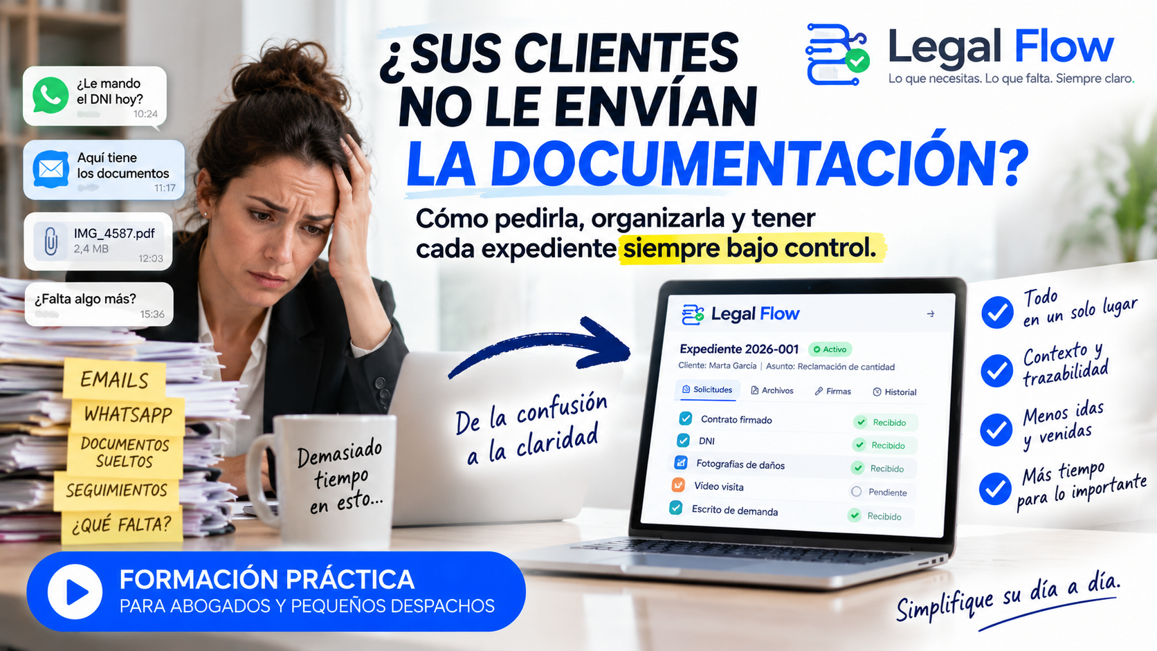 Miniatura de la formación gratuita sobre cómo pedir documentación a clientes sin perder el control del expediente.